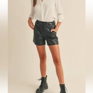 Women's Faux Leather Shorts - MIOU MUSE